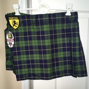 NWT Navy and Green Plaid Sport Kilt